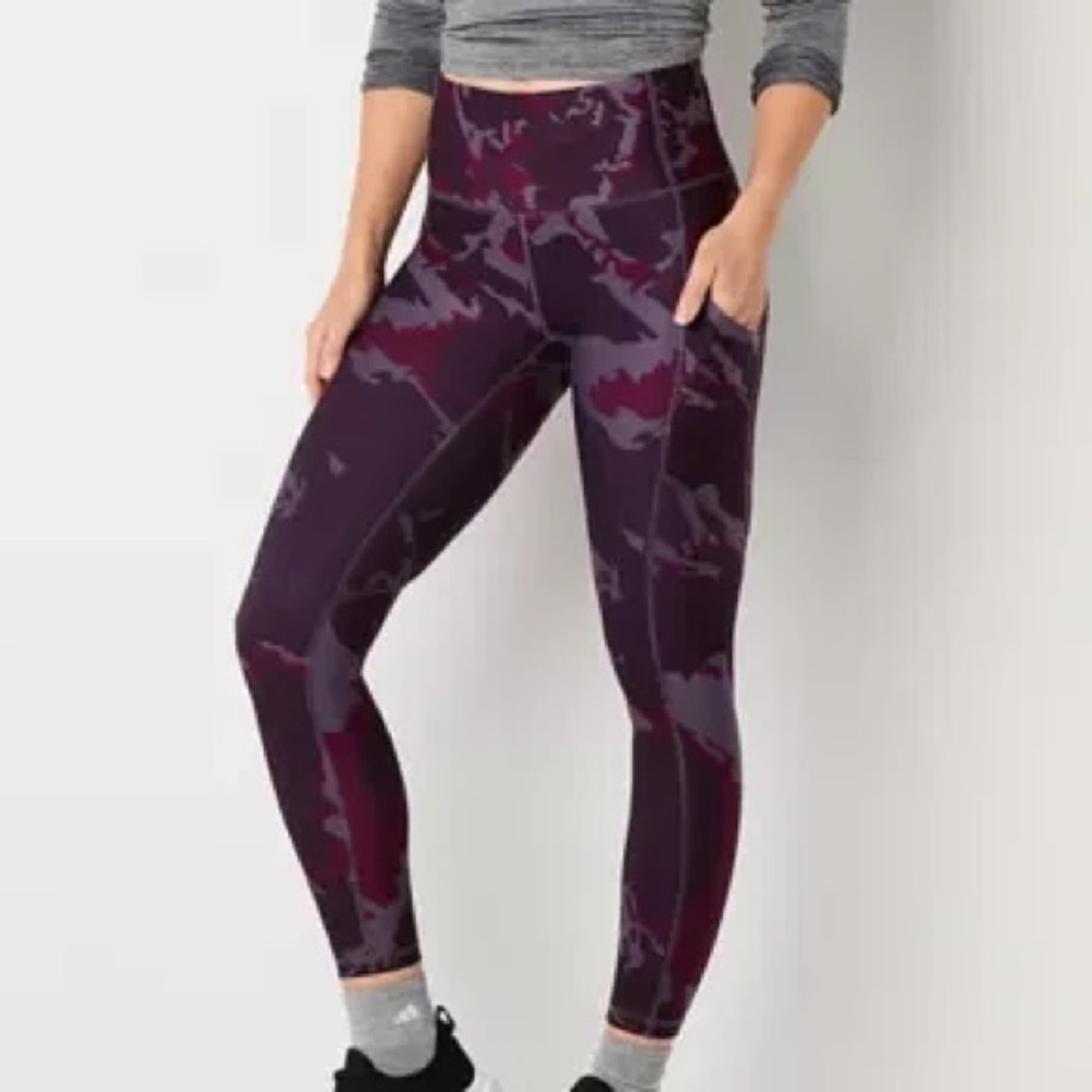 Xersion Ever Ultra 7/8 High-Rise Leggings Atlantic Purple Camo XS